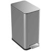 2.6 Gallon Slim Rectangular Stainless Steel Kitchen Bathroom Step Trash Can