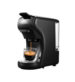 70ml Capsule Coffee Machine Automatic Espresso Machine 19Bar Extraction French Drip Mocha Italian Epresso, touch sensing 1450W (PSH1A-BK: PSH1A-BK)